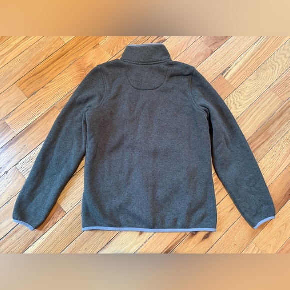 LL Bean Better Sweater Fleece Snap Collar Jacket Grayish Green Women’s Size S - Picture 9 of 13